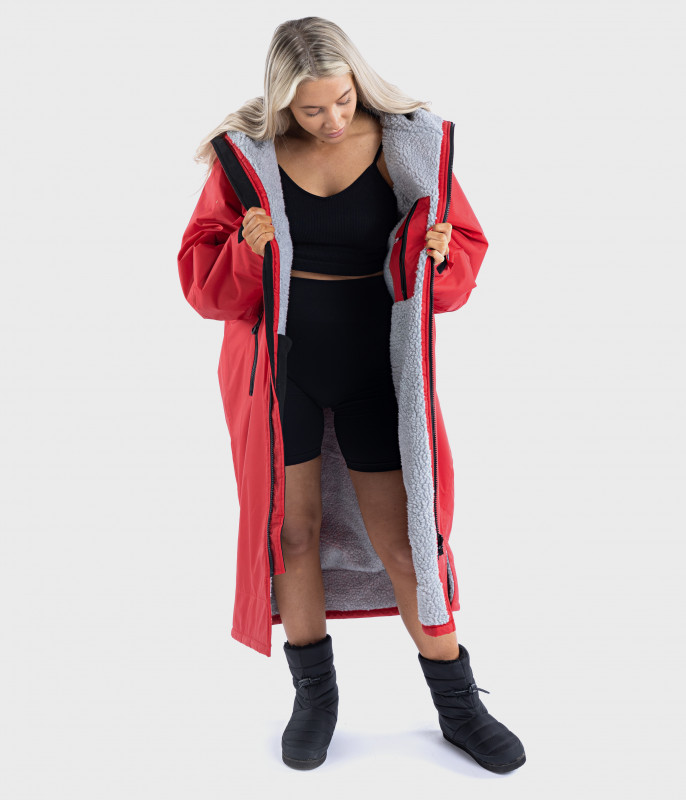 Dryrobe Advanced Long Sleeve Red Grey